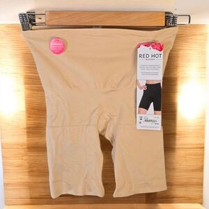 Spanx intimates women's shapewear size Medium beige soft nude mid-thigh Red Hot